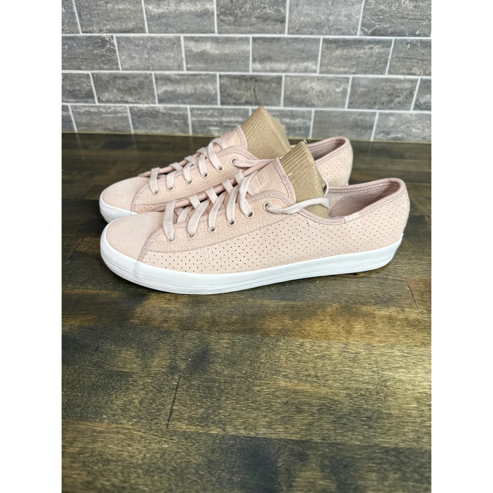 Keds Kickstart Blush Pink Perforated Suede Lace Up‎ Sneakers Women Size 10